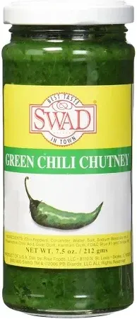 Swad Green Chilli Chutney Chutney/Sauce, 7.5 oz