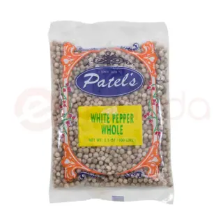 Patel's White Pepper Whole Spices, 3.5 oz
